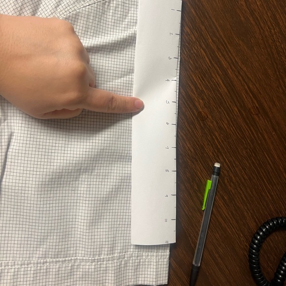 White Casual Button Down Shirt with Subtle Checkered Pattern and Pointed Collar - Picture 6 of 7